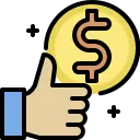 image graphic of thumbs up and money