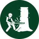 icon of a person cutting a tree