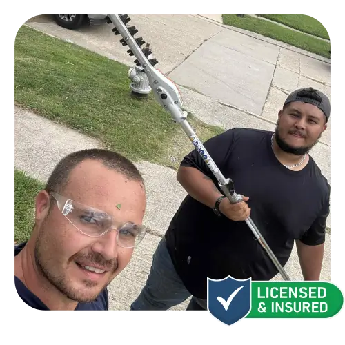 Two tree service professionals ready to assist with affordable tree services.